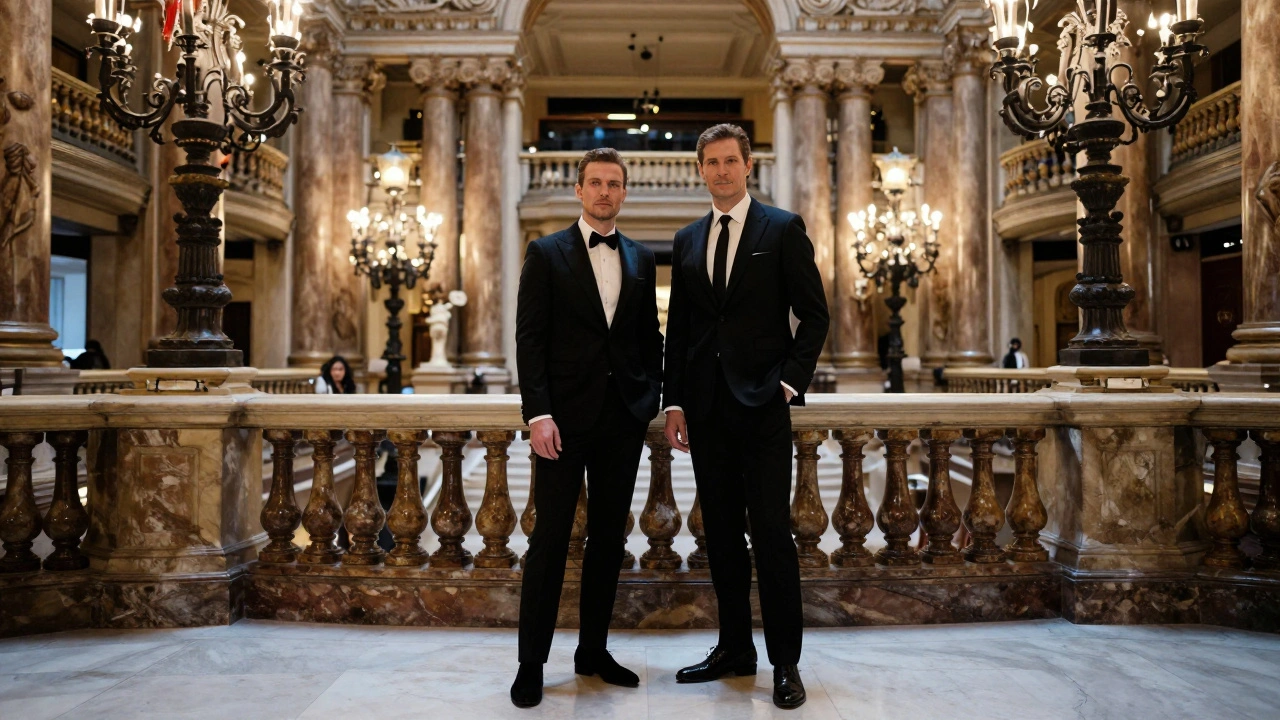 Formal attendees at a luxury cultural event in Paris.